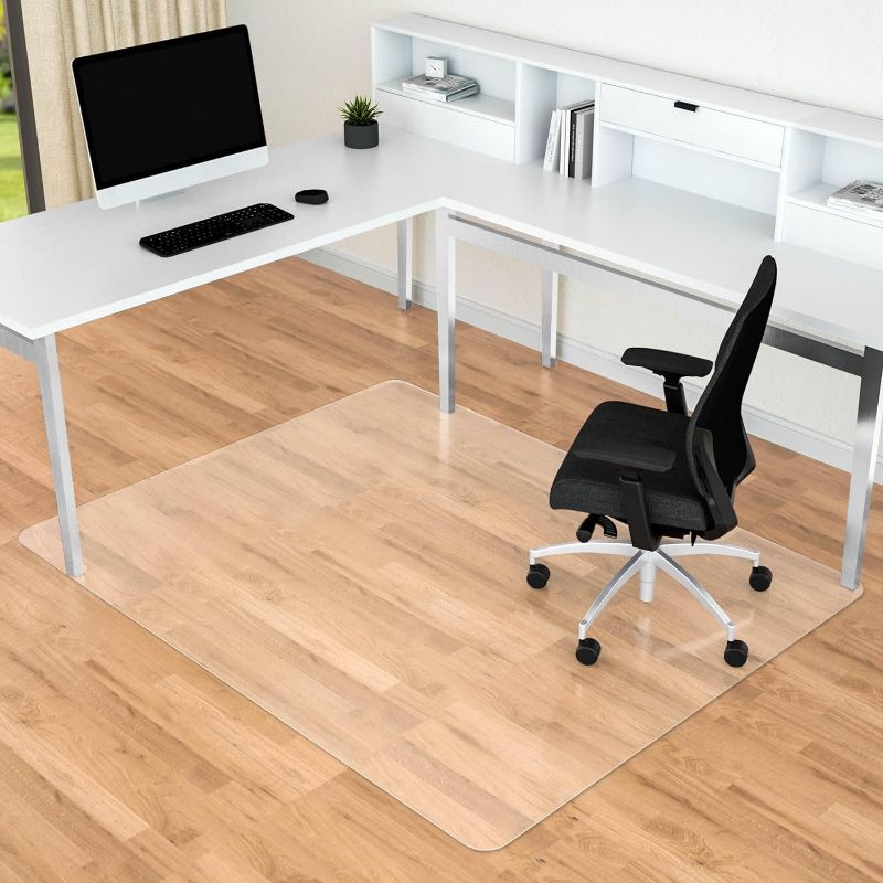 Photo 1 of Naturei Large Chair Mat for Hard Floors, 46” x 60” Clear Floor Protector Mat, Easy Rolling Desk Chair Mats for Hardwood, Easy to Clean (Rectangle)
