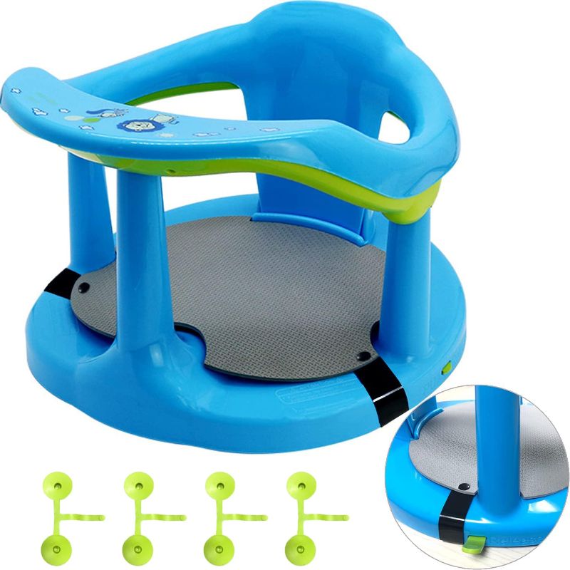 Photo 1 of CAM2 Baby Bath Seat Non-Slip Infants Bath tub Chair with Suction Cups for Stability, Newborn Gift, 6-18 Months blue