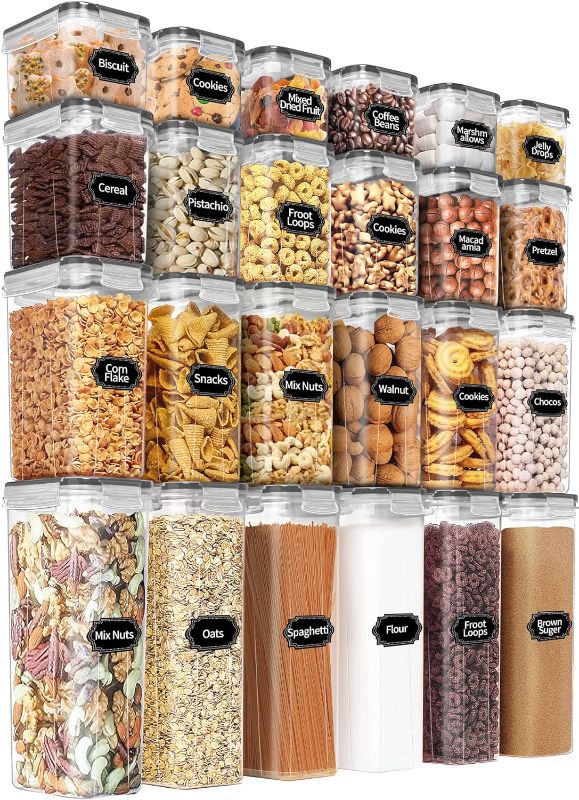 Photo 1 of Airtight Food Storage Containers with Lids for Kitchen & Pantry Organization - Set of 12/2L Each - Kitchen Must Haves for Flour, Sugar & Dry Food Storage - BPA Free Plastic Canisters with Accessories 12 2L - 67.7 Oz