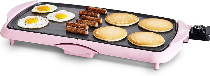 Photo 1 of GreenLife Healthy Ceramic Nonstick, Extra Large 20" Electric Griddle for Pancakes Eggs Burgers and More, Stay Cool Handles, Removable Drip Tray, Adjustable Temperature Control, PFAS-Free, Pink
