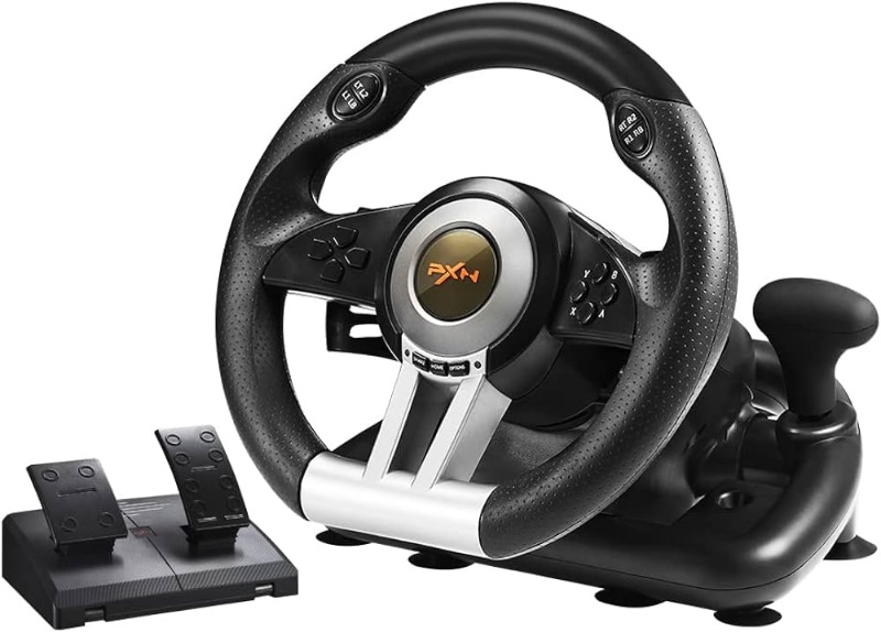 Photo 1 of PXN PC Racing Wheel, V3II 180 Degree Universal Usb Car Sim Race Steering Wheel with Pedals for PS3, PS4, Xbox One, Xbox Series X/S, Nintendo Switch (Black)