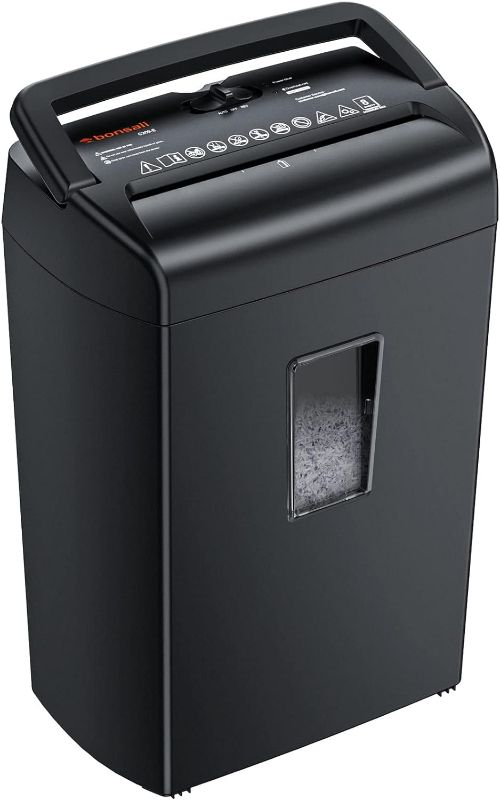 Photo 1 of (SEE NOTES)  Bonsaii 8-Sheet Micro Cut Paper Shredder, 5 Minute 5.5 Gal Paper Shredder for Home Use for Credit Card, Staple, Clip with Transparent Window (C237-B)