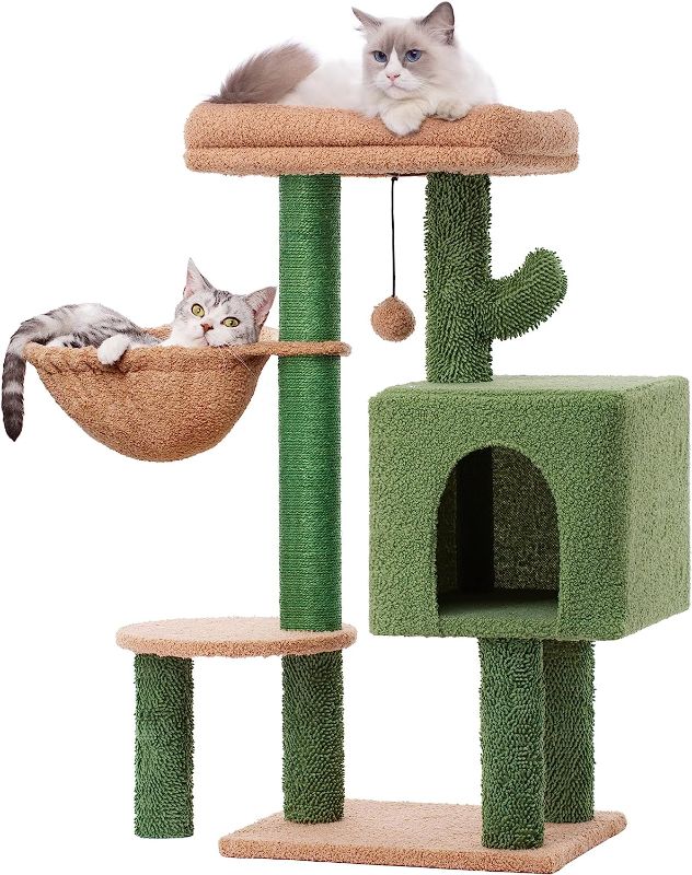 Photo 1 of **SEE NOTES**MeowSir Cactus Cat Tree 34 Inches Cute Cat Tower with Padded Top Perch, Comfy Hammock, Private Condo, Fully Scratching Post and Dangling Bell Ball for Indoor Cats- Khaki
