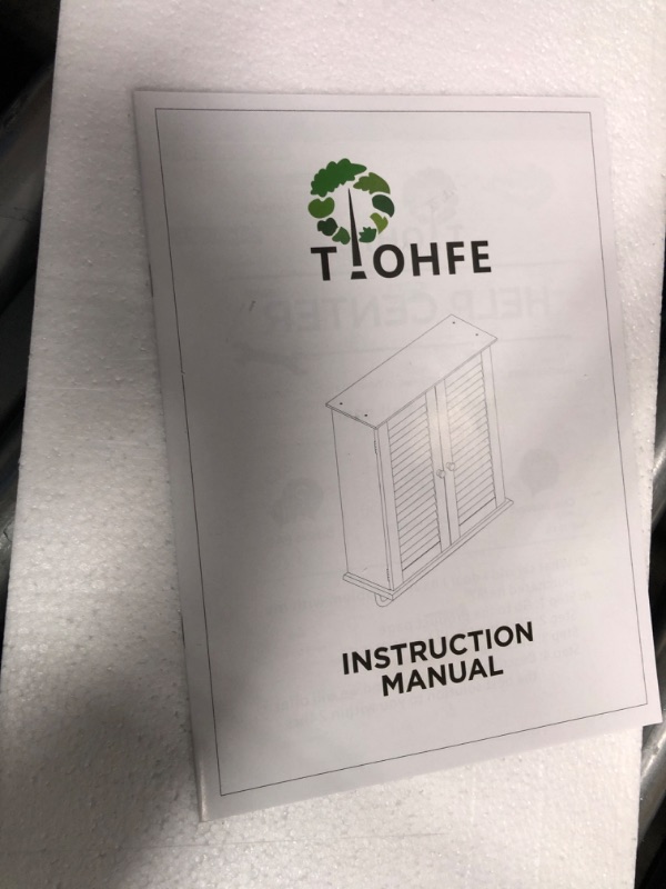 Photo 1 of **UNKNOWN IF MISSING  PARTS/HARDWARE** TaoHFE Bathroom Cabinet Wall Mounted White Designer Bathroom Wall Cabinet Medicine Cabinet with Double Shutter Doors 3 Tier Adjustable Shelf with Towel Rack Over The Toilet Storage Cabinet Laundry
