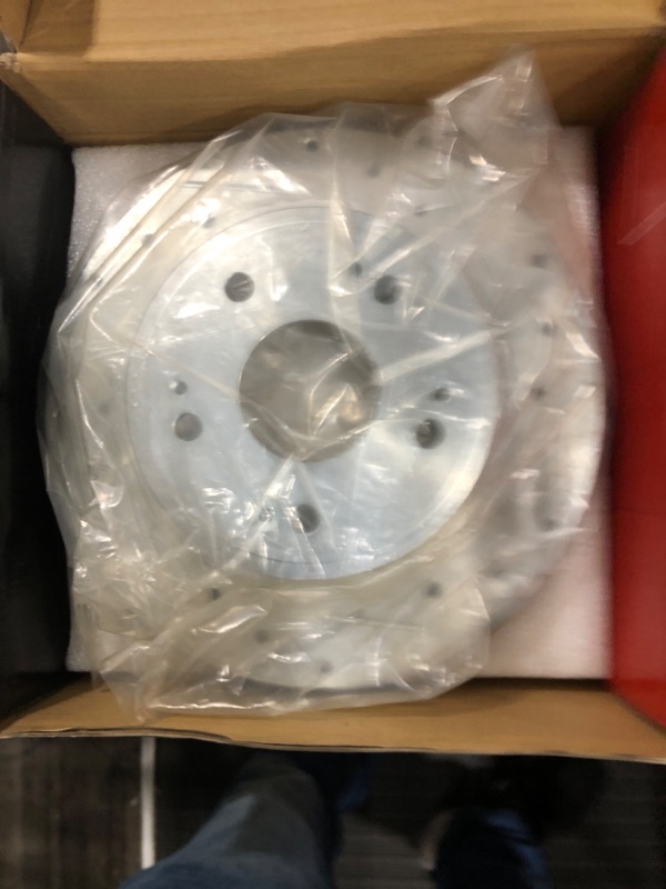 Photo 2 of Front Vented Disc Brake Rotors + Ceramic Pads Kit Compatible with Select 