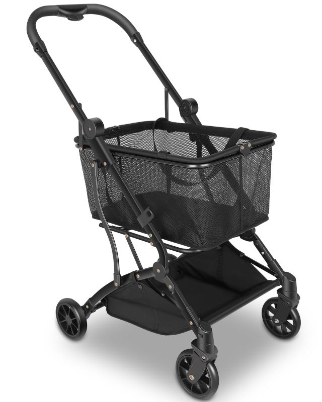 Photo 1 of (READ FULL POST) Shopping Cart Collapsible Utility Trolley Cart Features up 60 lbs Total Weight Capacity, Stylish Detachable Carry Bag, Swivel Tires for Easy Steering, One-Hand Compact Fold and One-Step Parking Brake