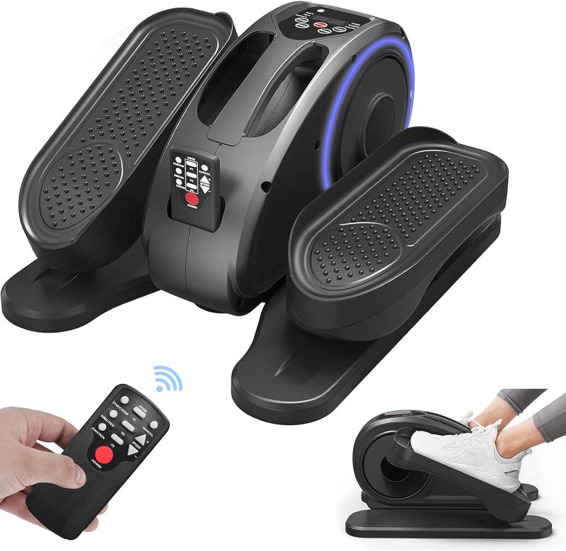 Photo 1 of Under Desk Elliptical, Electric Seated Pedal Foot Leg Exerciser Machines Portable Compact Assembled Mini Ellipse Stepper for Seniors LCD Display Monitor