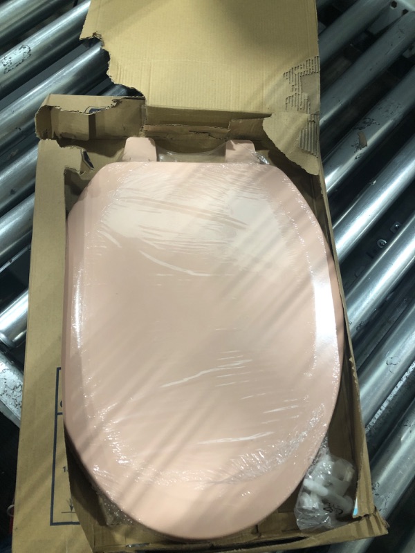 Photo 2 of Comfort Seats C1B4E220 Deluxe Molded Wood Toilet Seat, Elongated, Pink (C014WD20) Elongated Venetian Pink