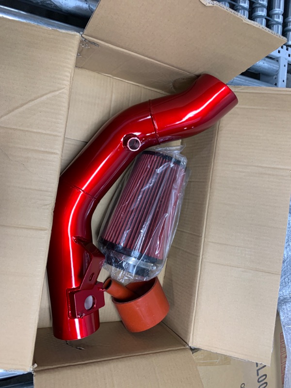 Photo 2 of 6.0 Cold Air Intake Kit for Ford F250 F350 F450 2003 2004 2005 2006 2007 Excursion 6.0L Diesel Red