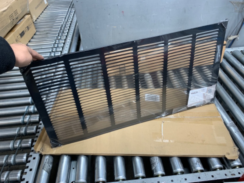 Photo 1 of 30"w X 14"h Steel Return Air Grilles - Sidewall and Ceiling - HVAC Duct Cover - Black [Outer Dimensions: 31.75"w X 15.75"h]