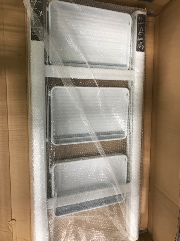 Photo 1 of 3 Step Ladder,Folding Step Stool with Wide Anti-Slip Pedal,330lbs Load Capacity,Lightweight and Portable for Kitchen Space Saving White
