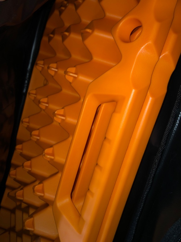 Photo 2 of BUNKER INDUST Off-Road Traction Boards with Jack Base, 1 Pair Recovery Tracks Mat for 4X4 Jeep Truck Tire Traction-Sand,Mud, Snow Ladder Ramps (Orange)