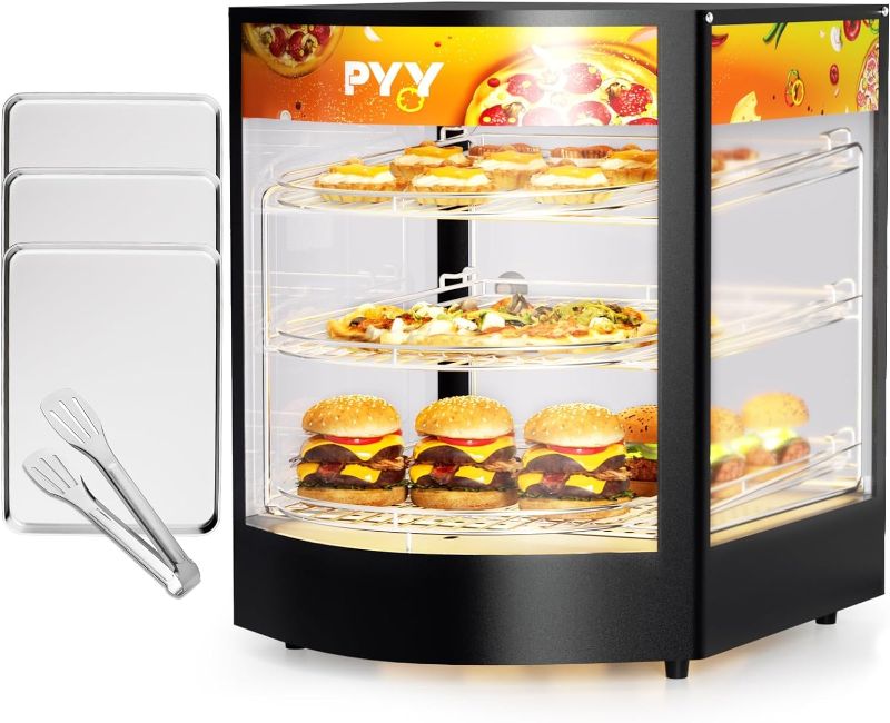 Photo 1 of (READ FULL POST) PYY Commercial Food Warmer for Pizza Display 3-Tier 800W Electric Food Warmer Pastry Display Case