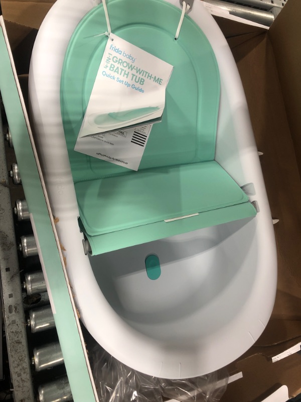 Photo 2 of 4-in-1 Grow-with-Me Bath Tub by Frida Baby Transforms Infant Bathtub to Toddler Bath Seat with Backrest for Assisted Sitting in Tub