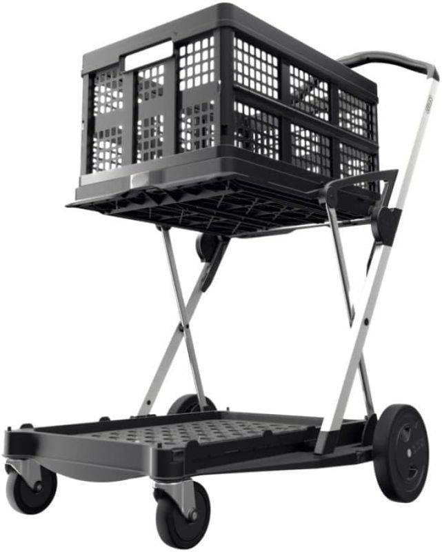 Photo 1 of ***SEE NOTES*** CLAX® Multi Use Functional Collapsible Carts | Mobile Folding Trolley | Storage Cart Wagon | Shopping Cart with 2 Storage Crates (Black)