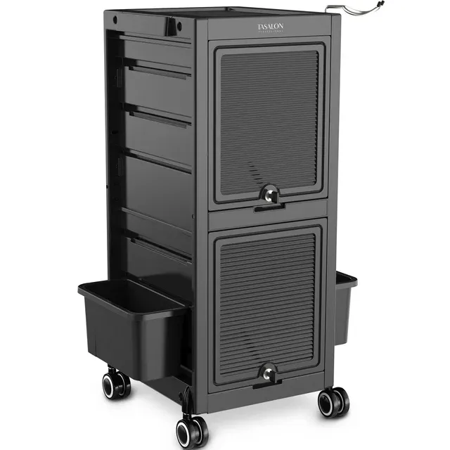 Photo 1 of TASALON Premium Lockable Salon Trolley Cart with Wheels and 6 Drawers & 2 Bucket, Versatile Salon Cart for Hair Stylist, Salon Rolling Cart for Extra Storage, Multi-use Cart for Salon, Tattoo, Barber