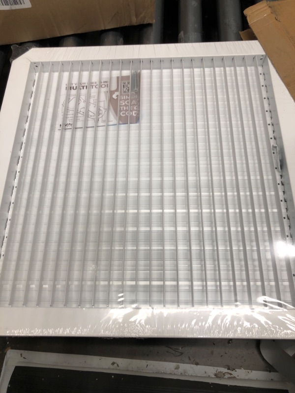 Photo 2 of 16" X 16" Adjustable AIR Supply Diffuser - HVAC Vent Cover Sidewall or Ceiling - Grille Register - High Airflow - White [Outer Dimensions: 17.75" w X 17.75" h] 16 X 16 White
