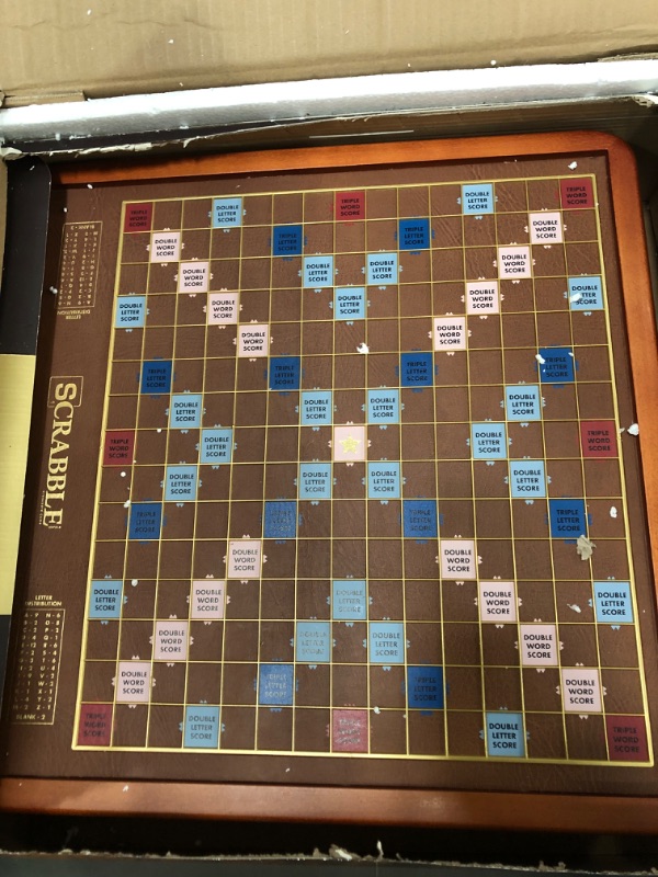 Photo 2 of WS Game Company Scrabble Luxury Edition with Rotating Wooden Game Board