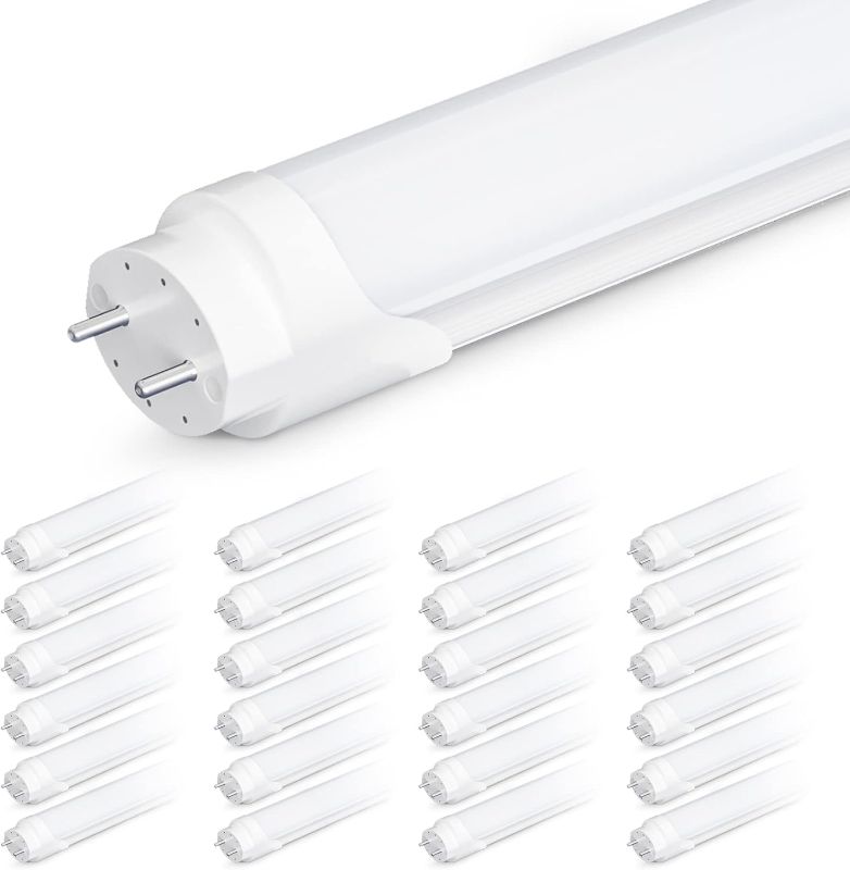 Photo 1 of 24pk LED T8 Tube Light (48") SHINESTAR 24-Pack T8 LED Bulbs 4 Foot, Tube Lights 18W 5000K Daylight, Ballast Bypass, Dual-end, T8 T10 T12 LED Replacement for Fluorescent Tubes, 2 pin G13 Base, Frosted Cover
