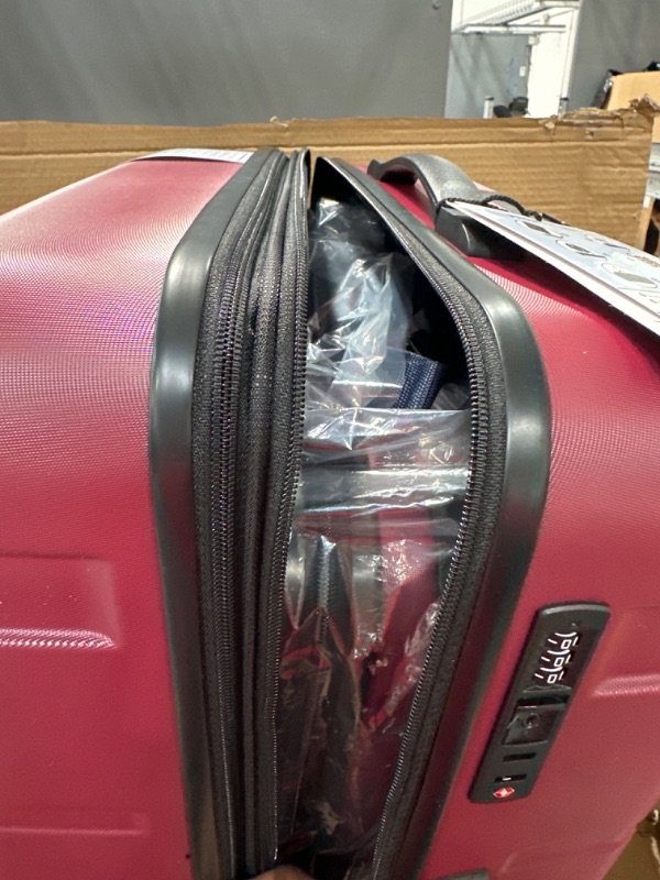 Photo 2 of Coolife Luggage Expandable 3 Piece Sets PC+ABS Spinner Suitcase Built-In TSA lock 20 inch 24 inch 28 inch Radiant Pink new