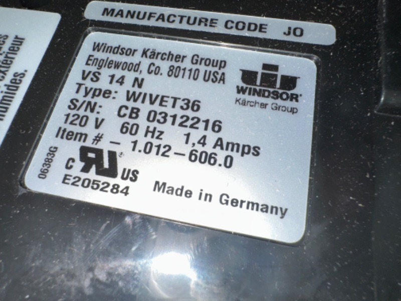 Photo 3 of **missing pieces unknown if functional**
Windsor Versamatic 14 Dual Motor Vacuum, 14", 1 Each