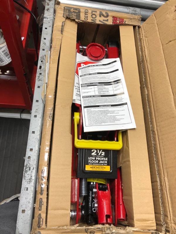 Photo 2 of BIG RED TAM825051 Torin Hydraulic Low Profile Trolley Service/Floor Jack with Single Piston Quick Lift Pump, 2.5 Ton (5,000 lb) Capacity, Red