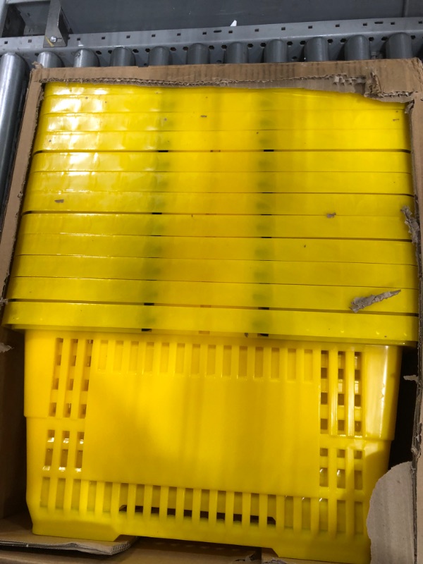 Photo 2 of 12 Pcs Shopping Baskets 20 L Plastic Shopping Baskets with Handles 16.9 * 11.8 * 9.1 Inches Store Baskets Retail Baskets with Handles for Market Grocery Supplies Thrift Convenience Storage (Yellow)