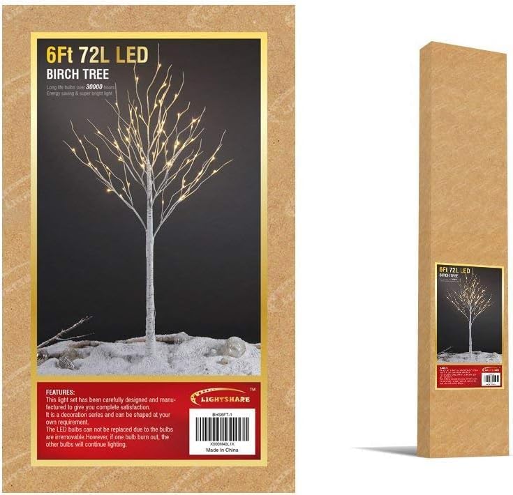 Photo 3 of (READ FULL POST) LIGHTSHARE 45Feet Birch Tree,  LED Lights, Warm White, for Home, Festival, Party, and Christmas Decoration, Indoor and Outdoor Use (5FT)
