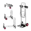 Photo 1 of 2-in-1 Aluminum Folding Hand Truck 400 lbs. Capacity Heavy Duty Industrial Collapsible cart with Rubber Wheels
