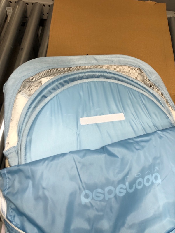 Photo 2 of Beberoad Love Baby Travel Bassinet Portable Bassinet-Folding Baby Bassinet in Bed Mini Travel Crib Infant Travel Bed with Mosquito Net and Canopy Lightweight Washable Foldable Blue