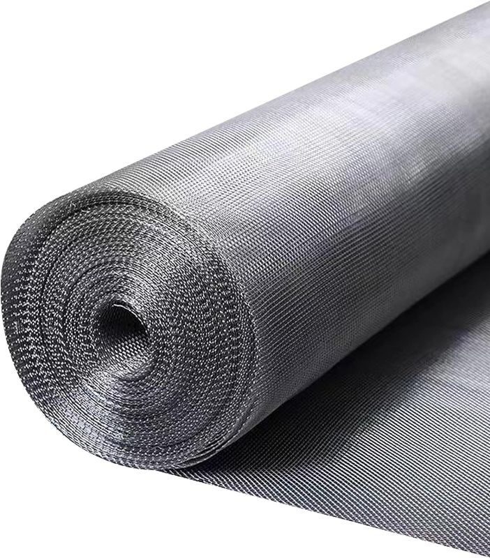 Photo 1 of 304 Stainless Steel Mesh Window Screen Roll 47" x 200" with Stab Resistant Gloves, Pet Proof Window Screen Replacement, Durable Wire Mesh Screen for Home and Office (47" x 200")