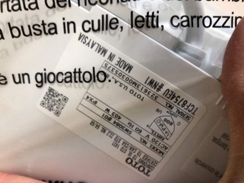 Photo 3 of **MINOR SCRATCH ON BACK OF TOILET SEAT VERY SMALL**SEE PICTURE**
TOTO SW3084#01 WASHLET C5 Electronic Bidet Toilet Seat, Cotton White Toilet Seat