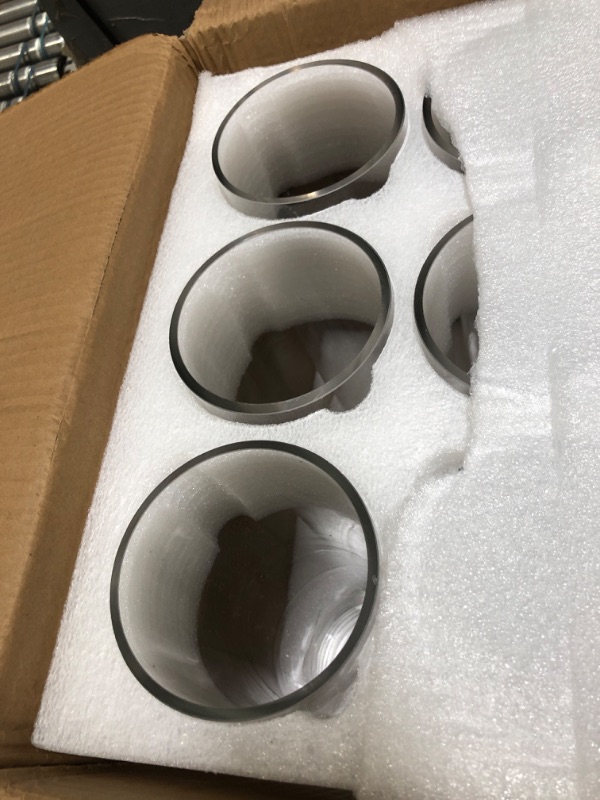 Photo 1 of 12 Pack Glass Cylinder Vases Set Clear Flower Vase Tall Floating Candle Holders Bulk for Centerpiece Table Home Wedding Decorations Dinners (4 x 14 Inch)