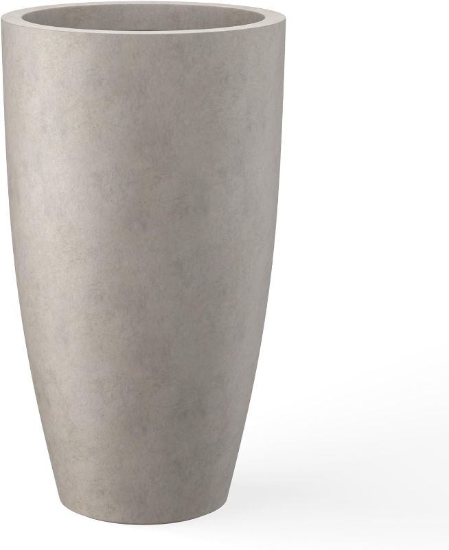 Photo 1 of * DAMAGED READ NOTES*Kante 23.6" H Natural Concrete Finish Concrete Tall Planter