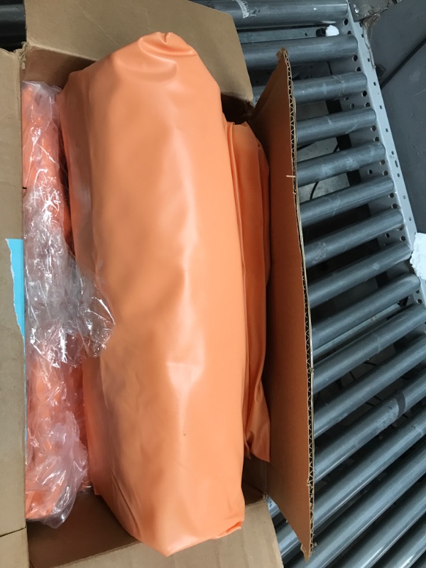 Photo 2 of Amylove 2 Pcs PVC Inflatable Flood Barriers for Home Reusable Garage Water Barriers Flood Prevention Barriers for Flooding Rain Snow Melted Garage Door Basement Home(Orange, 24 ft x 20 x 12 in) Orange 24 ft x 20 x 12 in