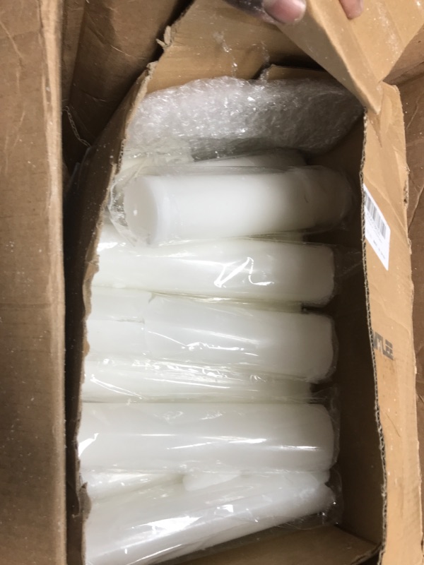 Photo 2 of 48 Pcs Set of 3 Pillar Candles Pillar Candle Bulk 3 Inch 6 Inch 8 Inch Assorted Candles Dripless Unscented Smokeless Pillar Candles for Wedding Holiday Dinner Restaurants Spa Home Decor (White)