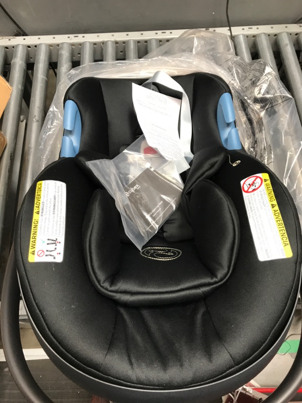 Photo 2 of Cybex Aton G Infant Car Seat with Linear Side-Impact Protection, 11-Position Adjustable Headrest, in-Shell Ventilation, Easy-in Buckle and Secure Safelock Base, Moon Black Car Seat Moon Black