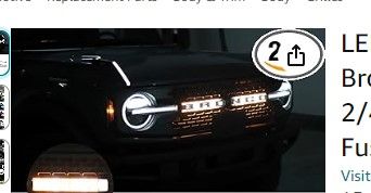 Photo 1 of LED Grille Light fit for Ford Bronco 2021 2022 2023 2024 2/4-Door Grille Lamps Kit with Fuse Wiring Harness
