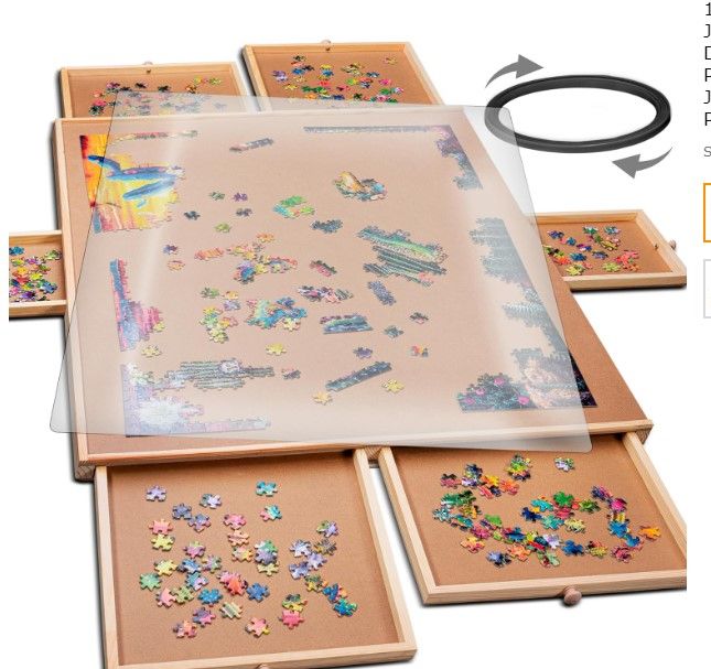 Photo 1 of *********UNKNOWN IF COMPLETE*********
1500 Piece Folding Puzzle Table, 34 "x 26" Wooden Puzzle Board with 6 Drawers and Cover, Adjustable tilt Puzzle Table, Adult Portable Puzzle Board
