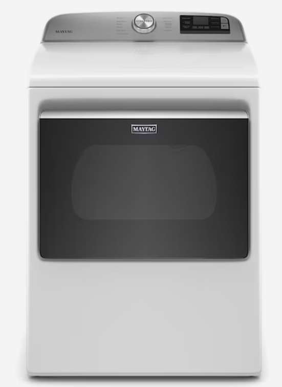 Photo 1 of Maytag SMART Capable 7.4-cu ft Smart Electric Dryer (White)