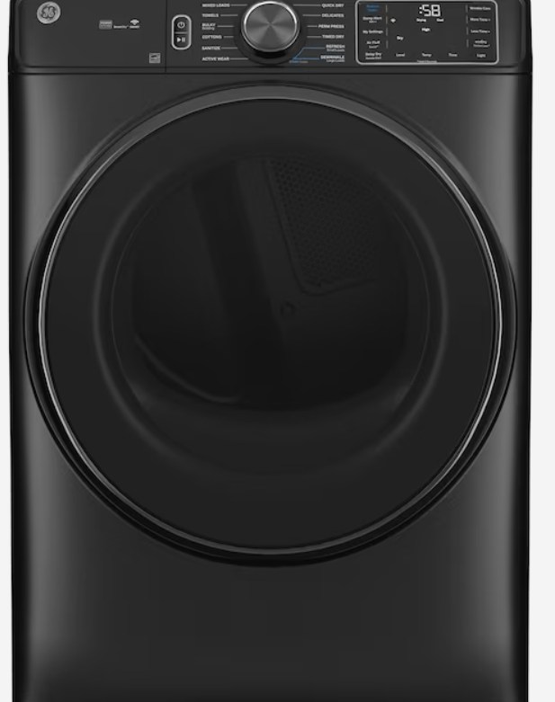 Photo 1 of GE 7.8-cu ft Stackable Steam Cycle Smart Electric Dryer (Carbon Graphite) ENERGY STAR
