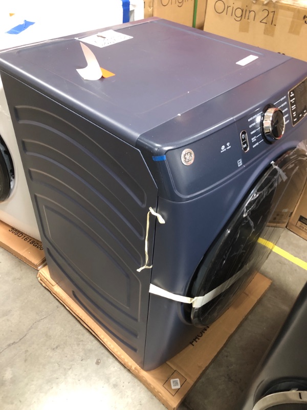 Photo 6 of GE 7.8 cu. ft. Smart Front Load Electric Dryer in Sapphire Blue with Sanitize Cycle, ENERGY STAR