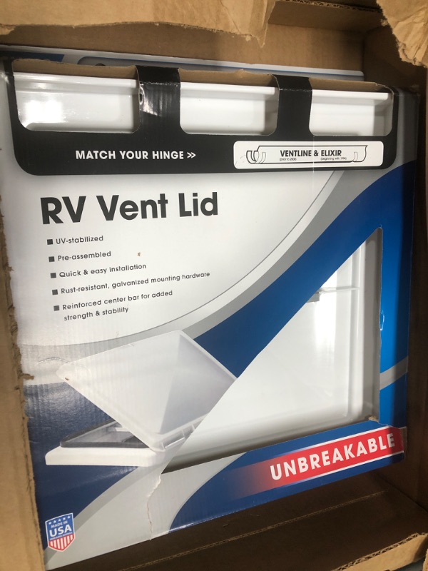 Photo 2 of Camco RV Vent Lid | Features an Impact-Resilient Unbreakable Polycarbonate Construction, Comes Pre-Assembled, and Easy to Install (40168) Ventline (Pre '08 Models)/Elixir ('94 & Up Models) White