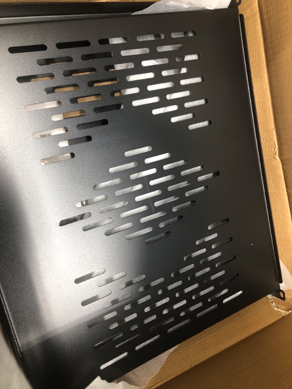 Photo 1 of RIVECO 2 Pcs 1U Server Rack Shelf 19” Rack-Mount Trays 16 Inches Vented Cantilevers for Server & Network Equipment Mounting, (40CM) Depth, Black