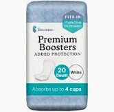 Photo 1 of Because Premium Incontinence Boosters - Add Extra Absorbency to Adult Diapers - Super Absorbent, Soft, Contoured Fit - Unisex -180 Count (Pack of 1)