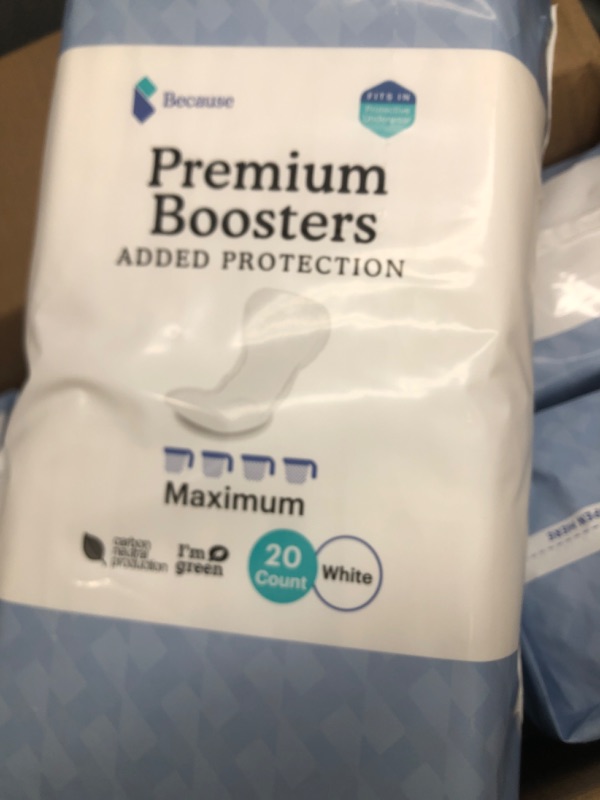 Photo 3 of Because Premium Incontinence Boosters - Add Extra Absorbency to Adult Diapers - Super Absorbent, Soft, Contoured Fit - Unisex -180 Count (Pack of 1)