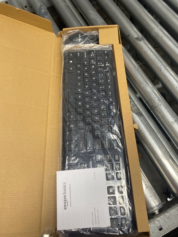 Photo 1 of AmazonBasics USB Wired Computer Keyboard and Wired Mouse Bundle Pack Bundle with AmazonBasics High-Speed 4K HDMI Cable - 6 Feet