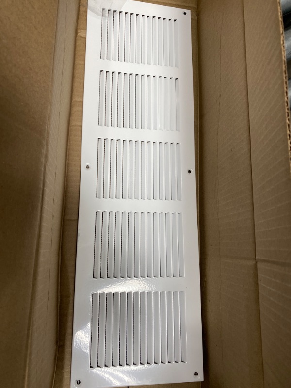 Photo 2 of 20" x 6" Inch White Air Vent Cover - Steel Return Air Grilles - for Ceiling and Sidewall - HVAC - with Insect Protection Screen (19.68''x5.90'' Inch, White)
