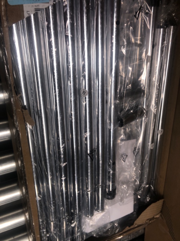 Photo 1 of GREENSTELL Garment Rack with PVC Cover on Wheels (Standard Size) + Garment Rack with PVC Cover on Wheels (Lager Size), Heavy Duty Adjustable Clothing Rack with Extendable Hanging Railand Two Hooks