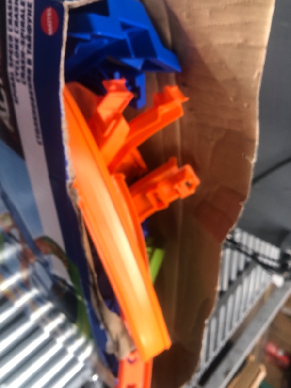 Photo 1 of ?Hot Wheels Track Set and 1:64 Scale Toy Car, 29" Tall Track with Motorized Booster for Fast Racing, Action Spiral Speed Crash Playset???? SHIPS IN OWN CONTAINER